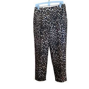 J. Crew Collection Size 4 Multicolor Animal Print Silk Wool Stretch Dress Pants